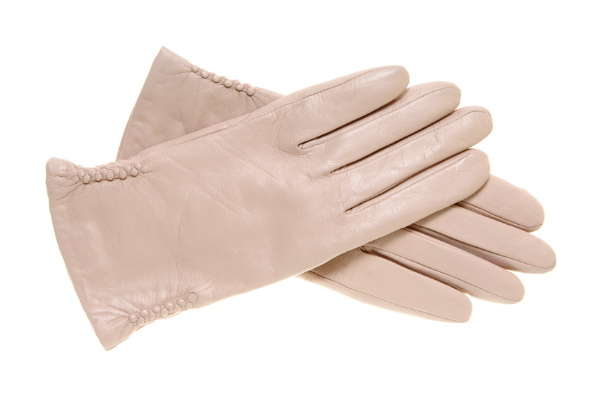 ivory-colorer leather gloves