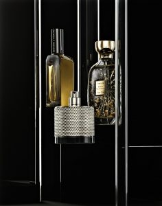 Atelier des ors, dunhill, histoires de parfums in a gold perfume editorial